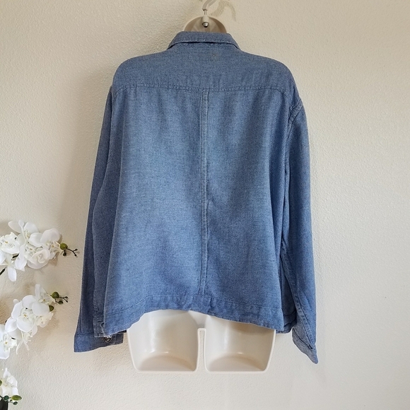FLAX Chambray Linen Blend Jacket - Picture 2 of 8